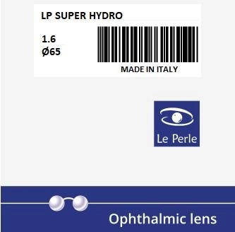 Линза для очков Le Perle 1.6 SUPER HYDRO Ø65 S+6.00 C+0.00 полимерная