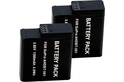 2-Pack AHDBT-501 комплект из 2 аккумуляторов KingMa для GoPro AHDBT-501 (2 x 1260 mAh)
