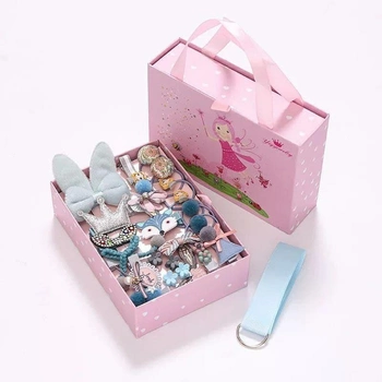 Набор заколок и резинок для девочек с коробочкой в подарок 24 аксессуара 6