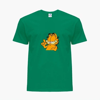 Детская футболка Гарфилд (Garfield) (25186-1945) 146-152 см Хлопок Зеленый