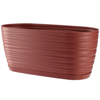 Горшок для цветов Form-Plastic Sahara мини овал 2,7 л марсала с подставкой (3110-057)