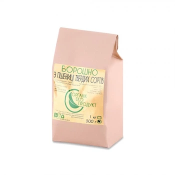 Борошно із пшениці твердих сортів натуральне Organic Eco-Product, 500 г