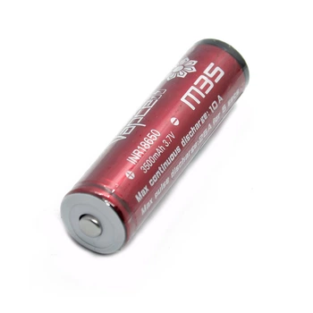 Аккумулятор 18650 Li-Ion Vapcell INR18650 M35 Button Top, 3500mAh, 10A, 4.2/3.7/2.5V, красный