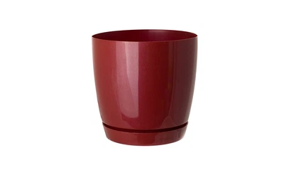 Горшок для цветов с подставкой Form-Plastic Тоскана круглый 1,6 л 13 х 12 см Бордо