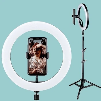 Кільцева LED лампа з тримачем для смартфона UKC діаметр 30 см + штатив 210см