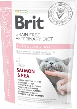 Сухий корм для кішок Brit VD Hypoallergenic при алергії з лососем та горохом