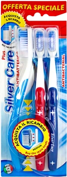 Набір зубних щіток Silver Care Plus Medium зі знімними головками (8009315033378)