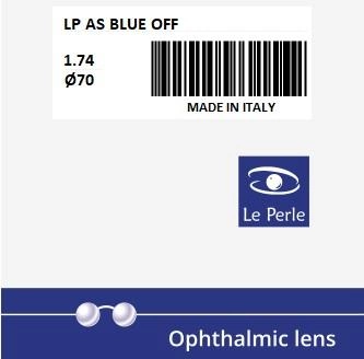 Линза для очков асферическая Le Perle 1.74 AS BLUE OFF Ø70 S-9.25 C-0.00 для компьютера полимерная