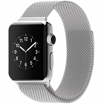 Ремешок Миланская петля (Milanese Loop) для Apple Watch 42mm/44mm/45mm (01) Silver серебро