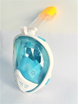 Маска для плаванья, снорклинга, дайвинга FREE Breath Snorkel mask с клапаном Бирюзовая Размер S/M