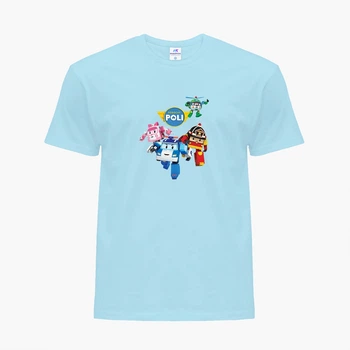 Детская футболка Робокар Поли (Robocar Poli) (25186-1618) 134-140 см Хлопок Голубой