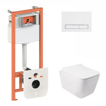 Инсталляция 4 в 1 Qtap Nest Crow Белый Rimless (QT05335170W0133M425M08V1384W)
