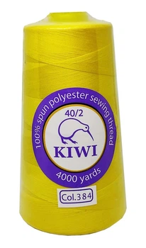 Нитки швейные "Kiwi" желтые 4000 ярдов №40/2 (384)
