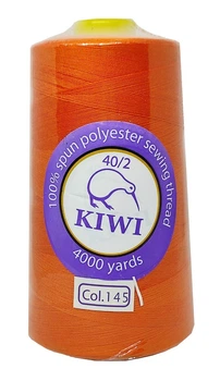 Нитки швейные "Kiwi" оранжевые 4000 ярдов №40/2 (145)