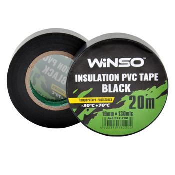 Изолента ПВХ черная Winso 152200 20м 19мм 130мк – 30*С + 70*С (5328)
