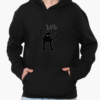 Худи мужской мем Черный Кот ЪУЪ (Black cat meme) (9225-1331) Черный L