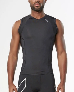 Мужская компрессионная майка 2XU, Compression Sleeveless Top MA2306a, XXL, черный/черный