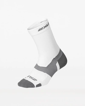 Компрессионные спортивные носки 2XU, Vectr Light Cushion Crew, S (35-38), белый/серый