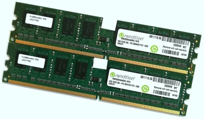 Пара оперативной памяти Rendition DDR2 4Gb (2Gb+2Gb) 800MHz 6400U 2R8 CL6 (RM25664AA800.16FE) Б/У