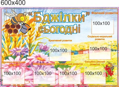 Стенд для школы, детского сада, Пчелки сегодня. ViTaLa, прямой, 600х400 мм, полноцветный, (ДС000056)
