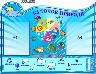 Стенд, уголок природы, ViTaLa, фигурный,800х600 мм, полноцветный, (КП000010)