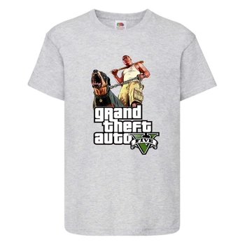 Футболка детская GTA 006 (Grand Theft Auto) серая (GTA gry 006) 116 см