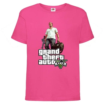 Футболка детская GTA 007 (Grand Theft Auto) розовая (GTA pnc 007) 140 см