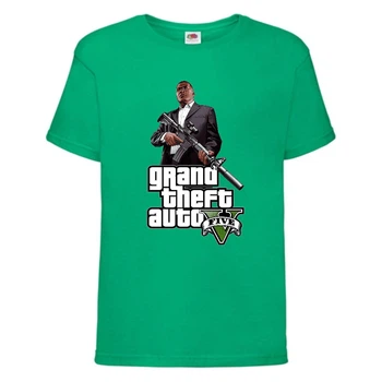 Футболка детская GTA 001 (Grand Theft Auto) зеленая (GTA grn 001) 152 см