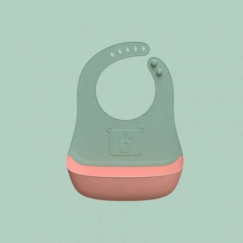 Силиконовый слюнявчик с карманом Kiddy Only You Baby 10042 зеленый