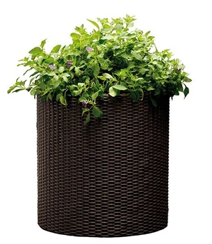 Горщик для квітів Keter Cylinder Planter M Коричневий (7290103664190)