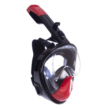 Маска для снорклінгу з диханням через ніс Zelart Sprinter Swim One F-118 Black-Red розмір L/XL