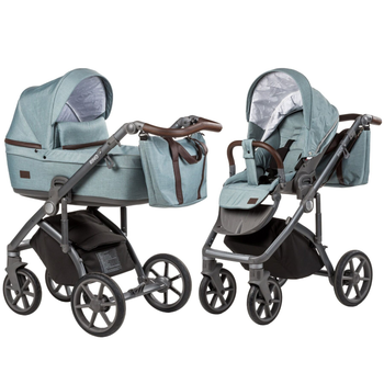 Детская коляска 2в1 Mioobaby Rino Cloud Blue универсальная для новорожденных и до 3 х лет бирюзовая