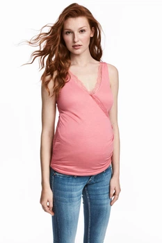 Майка для беременных H&M S розовый 5548356