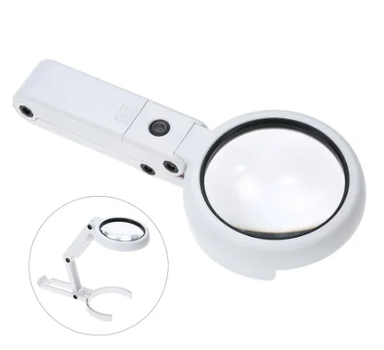 Лупа 5X 75мм 8Х 19мм ручная трансформер c LED подсветкой + USB NO.FS75RC