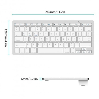 Беспроводная Универсальная Bluetooth Клавиатура BK3001 Белый (90643)