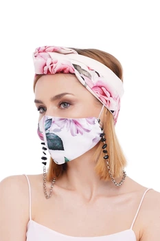 Летний тюрбан MyScarf узел one size Розовый с цветами