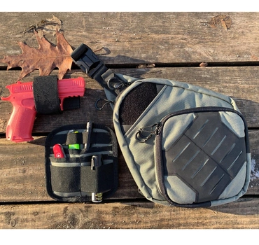 Тактическая сумка для скрытого ношения Scout Tactical EDC ambidexter bag black/gray + органайзер и кобура в комплекте