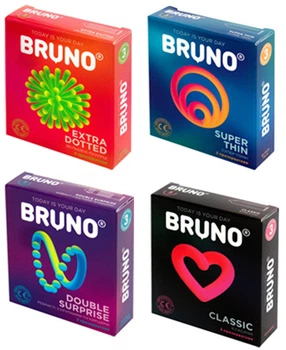 Презервативи Bruno Mix 12 шт. (4 пачки по 3 шт.) (ROZ6400210511)