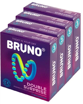 Презервативи Bruno Double Surprice 4 You 12 шт. (4 пачки по 3 шт.) (ROZ6400210513)