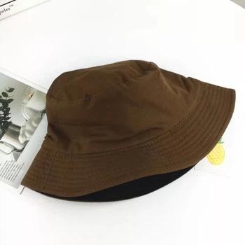 Панама Двухсторонняя Однотонная Коричневая, Унисекс WUKE One size