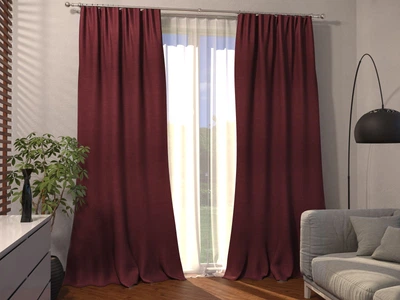 Штора Блекаут Рогожка/Китайська Вишня 150/270 См Арт.155815 (157863)