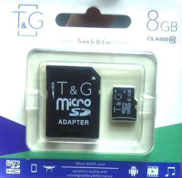 Touch & Go 8 GB Micro SDHC TG-8GBSDCL10-01 с адаптером Карта памяти Class 10