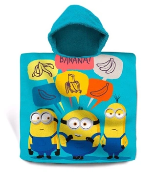 Дитячий рушник пончо Euroswan Minions Міньйони посіпаки з м/ф "Нікчемний я" 60х120 см з каптуром для хлопчика 3-7 років