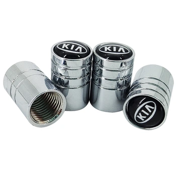 Ковпачки на ніпель для Kia Alitek Long Silver Кіа (old logo), 4 шт (67080)