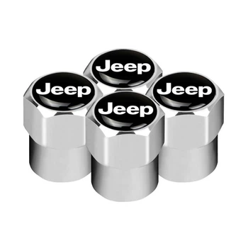 Ковпачки на ніпель з логотипом марки авто Jeep Alitek Short Silver Джип (4 шт) (67006)