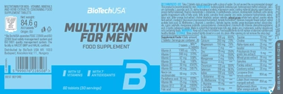 Вітаміни Biotech Multivitamin for Men 60 таблеток (5999076228508)