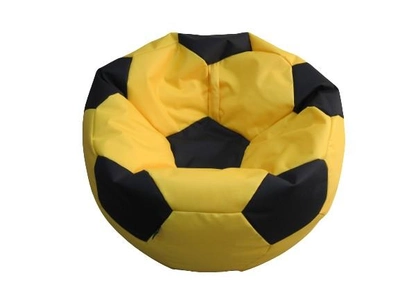 Пуфик мяч Mypufik размер М (80 см) подростковый, Оксфорд 600ПУ Жёлтый+чёрный