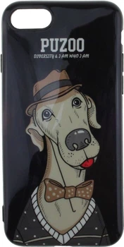 Etui PUZOO TPU Glossy Shiny Powder Art Dog do Apple iPhone 7/8 Black Bean (FSH57782)