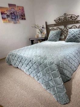 Покрывало Casablanket Меховое с подушками 210X230см Серый
