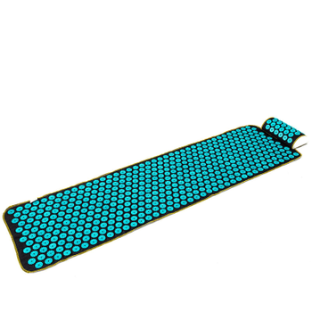 Масажний килимок Аплікатор Кузнєцова + валик масажер для спини/шиї/ніг/стоп/голови/тіла OSPORT (n-0009) Чорно-бірюзовий
